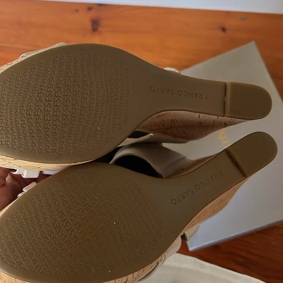 Franco Sarto ivory Seneca wedge sandals  NEW IN BOX - Picture 5 of 8